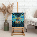 Custom Gold Coast Titans Canvas Wall Art Titan Warrior Polynesia Islander Rugby Mascot