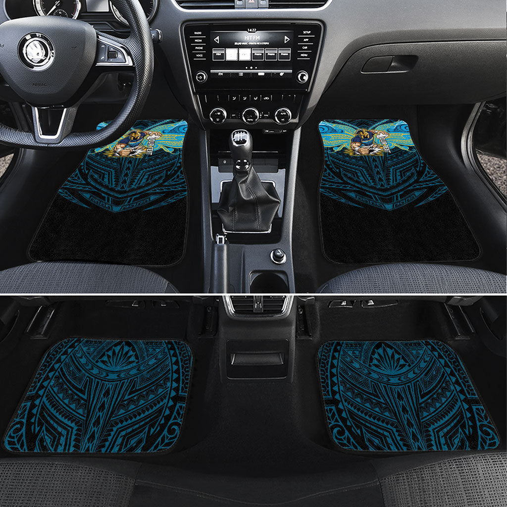 Custom Gold Coast Titans Car Mats Titan Warrior Polynesia Islander Rugby Mascot