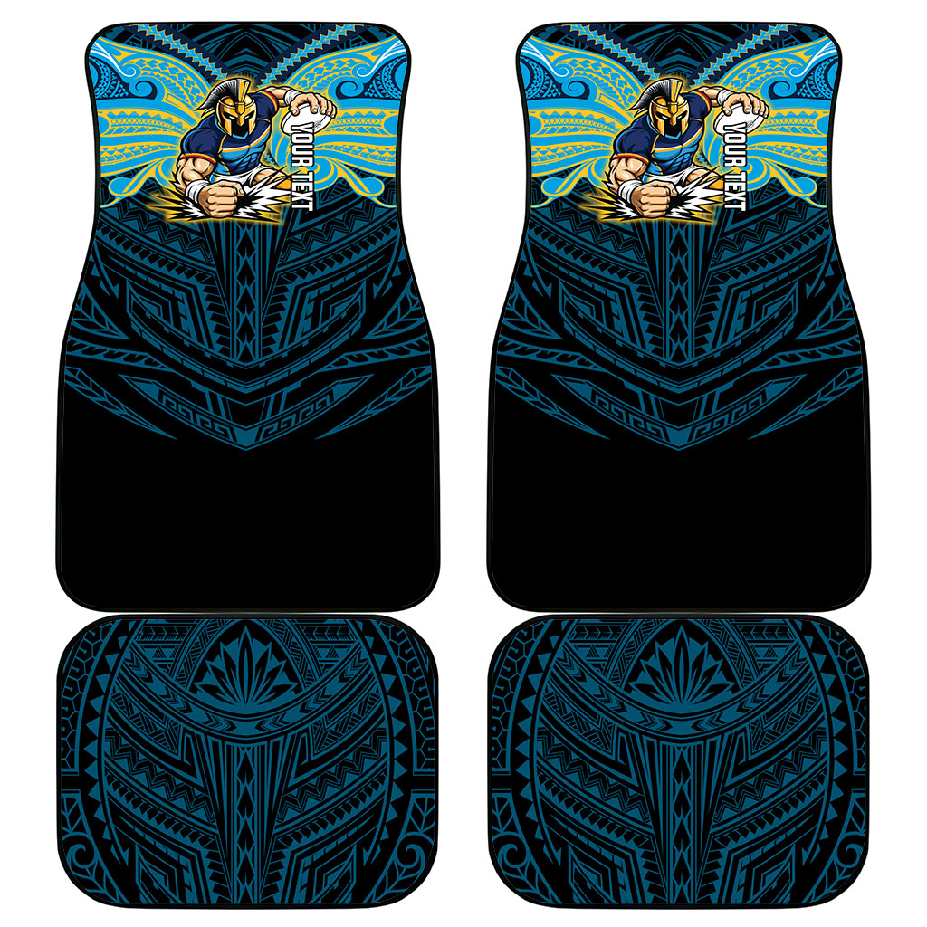 Custom Gold Coast Titans Car Mats Titan Warrior Polynesia Islander Rugby Mascot