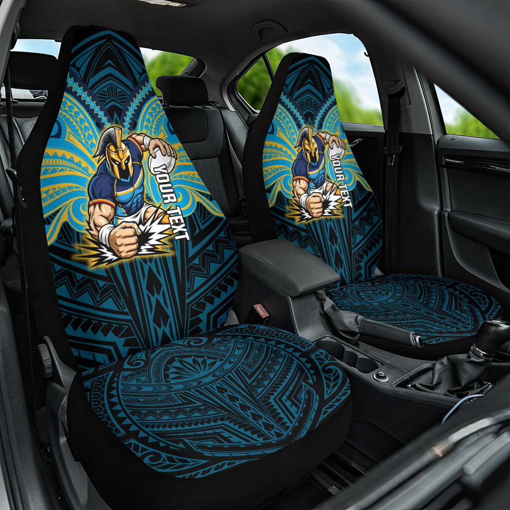 Custom Gold Coast Titans Car Seat Cover Titan Warrior Polynesia Islander Rugby Mascot