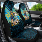 Custom Gold Coast Titans Car Seat Cover Titan Warrior Polynesia Islander Rugby Mascot