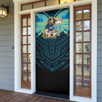 Custom Gold Coast Titans Door Cover Titan Warrior Polynesia Islander Rugby Mascot
