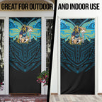 Custom Gold Coast Titans Door Cover Titan Warrior Polynesia Islander Rugby Mascot