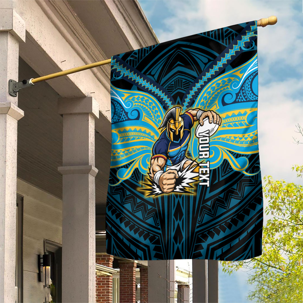 Custom Gold Coast Titans Garden Flag Titan Warrior Polynesia Islander Rugby Mascot