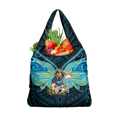 Custom Gold Coast Titans Grocery Bag Titan Warrior Polynesia Islander Rugby Mascot