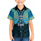 Custom Gold Coast Titans Hawaiian Shirt Titan Warrior Polynesia Islander Rugby Mascot