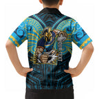 Custom Gold Coast Titans Hawaiian Shirt Titan Warrior Polynesia Islander Rugby Mascot