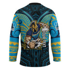 Custom Gold Coast Titans Hockey Jersey Titan Warrior Polynesia Islander Rugby Mascot