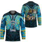 Custom Gold Coast Titans Hockey Jersey Titan Warrior Polynesia Islander Rugby Mascot