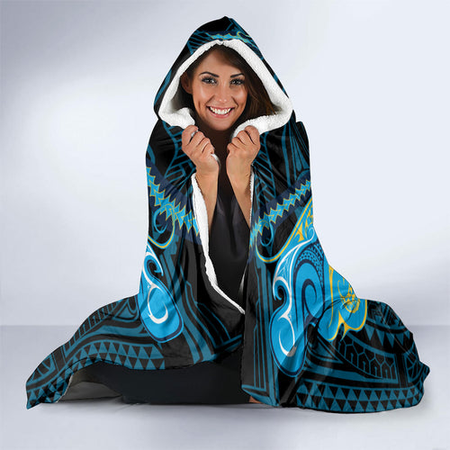 Custom Gold Coast Titans Hooded Blanket Titan Warrior Polynesia Islander Rugby Mascot