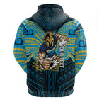 Custom Gold Coast Titans Hoodie Titan Warrior Polynesia Islander Rugby Mascot