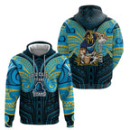Custom Gold Coast Titans Hoodie Titan Warrior Polynesia Islander Rugby Mascot
