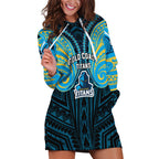 Custom Gold Coast Titans Hoodie Dress Titan Warrior Polynesia Islander Rugby Mascot
