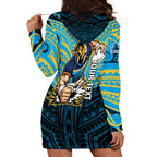 Custom Gold Coast Titans Hoodie Dress Titan Warrior Polynesia Islander Rugby Mascot