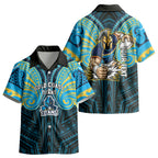 Custom Gold Coast Titans Kid Hawaiian Shirt Titan Warrior Polynesia Islander Rugby Mascot