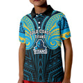 Custom Gold Coast Titans Kid Polo Shirt Titan Warrior Polynesia Islander Rugby Mascot
