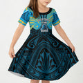 Custom Gold Coast Titans Kid Short Sleeve Dress Titan Warrior Polynesia Islander Rugby Mascot