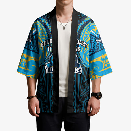 Custom Gold Coast Titans Kimono Titan Warrior Polynesia Islander Rugby Mascot