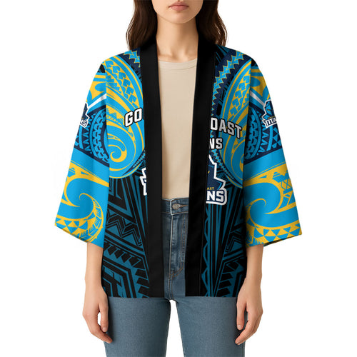 Custom Gold Coast Titans Kimono Titan Warrior Polynesia Islander Rugby Mascot