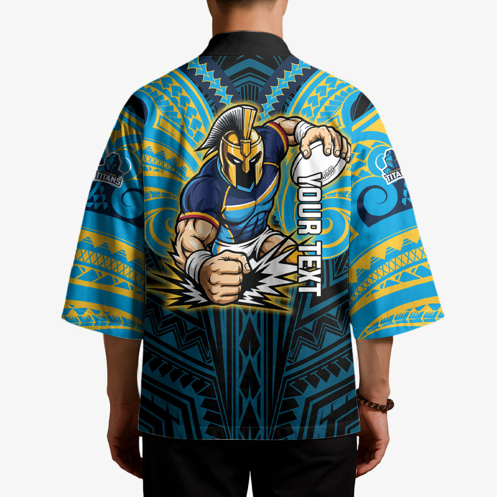 Custom Gold Coast Titans Kimono Titan Warrior Polynesia Islander Rugby Mascot