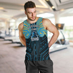 Custom Gold Coast Titans Men Tank Top Titan Warrior Polynesia Islander Rugby Mascot