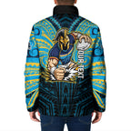 Custom Gold Coast Titans Padded Jacket Titan Warrior Polynesia Islander Rugby Mascot