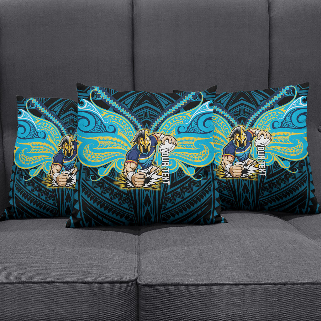 Custom Gold Coast Titans Pillow Cover Titan Warrior Polynesia Islander Rugby Mascot