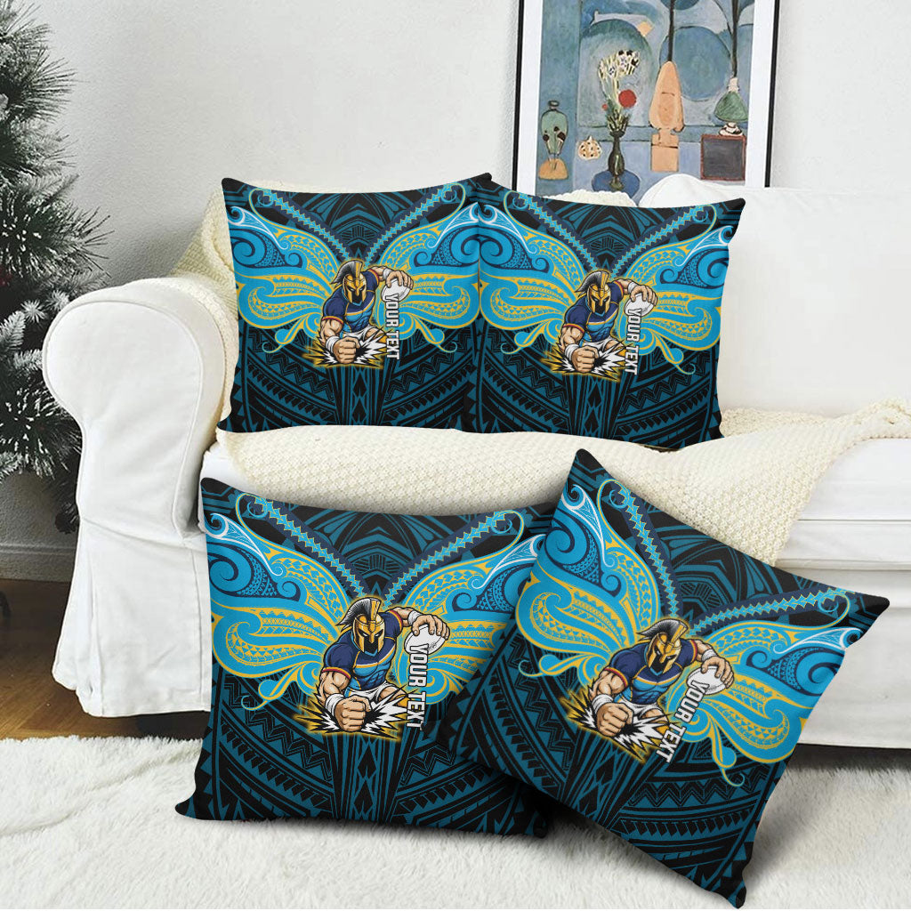 Custom Gold Coast Titans Pillow Cover Titan Warrior Polynesia Islander Rugby Mascot