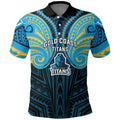 Custom Gold Coast Titans Polo Shirt Titan Warrior Polynesia Islander Rugby Mascot
