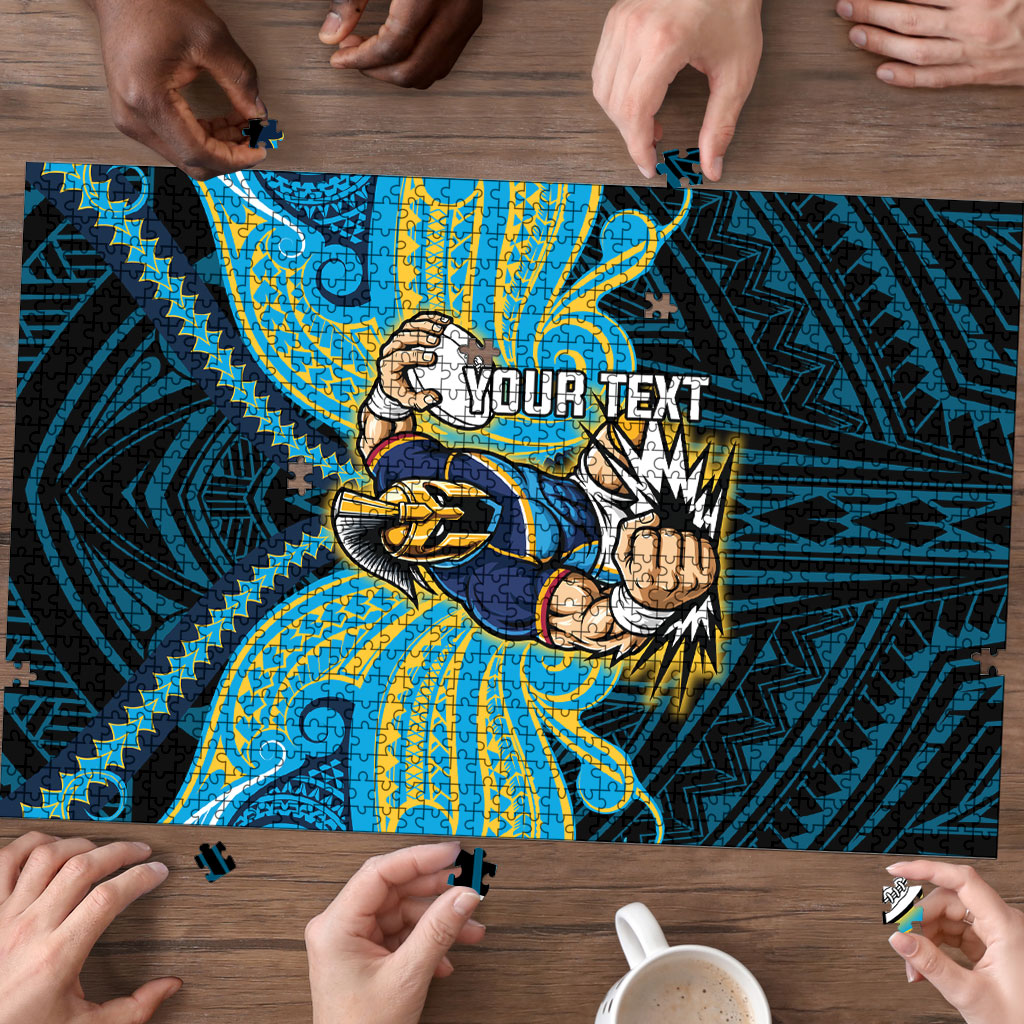 Custom Gold Coast Titans Puzzle Titan Warrior Polynesia Islander Rugby Mascot