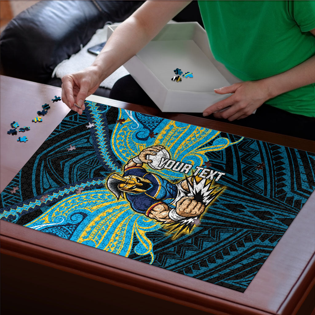 Custom Gold Coast Titans Puzzle Titan Warrior Polynesia Islander Rugby Mascot