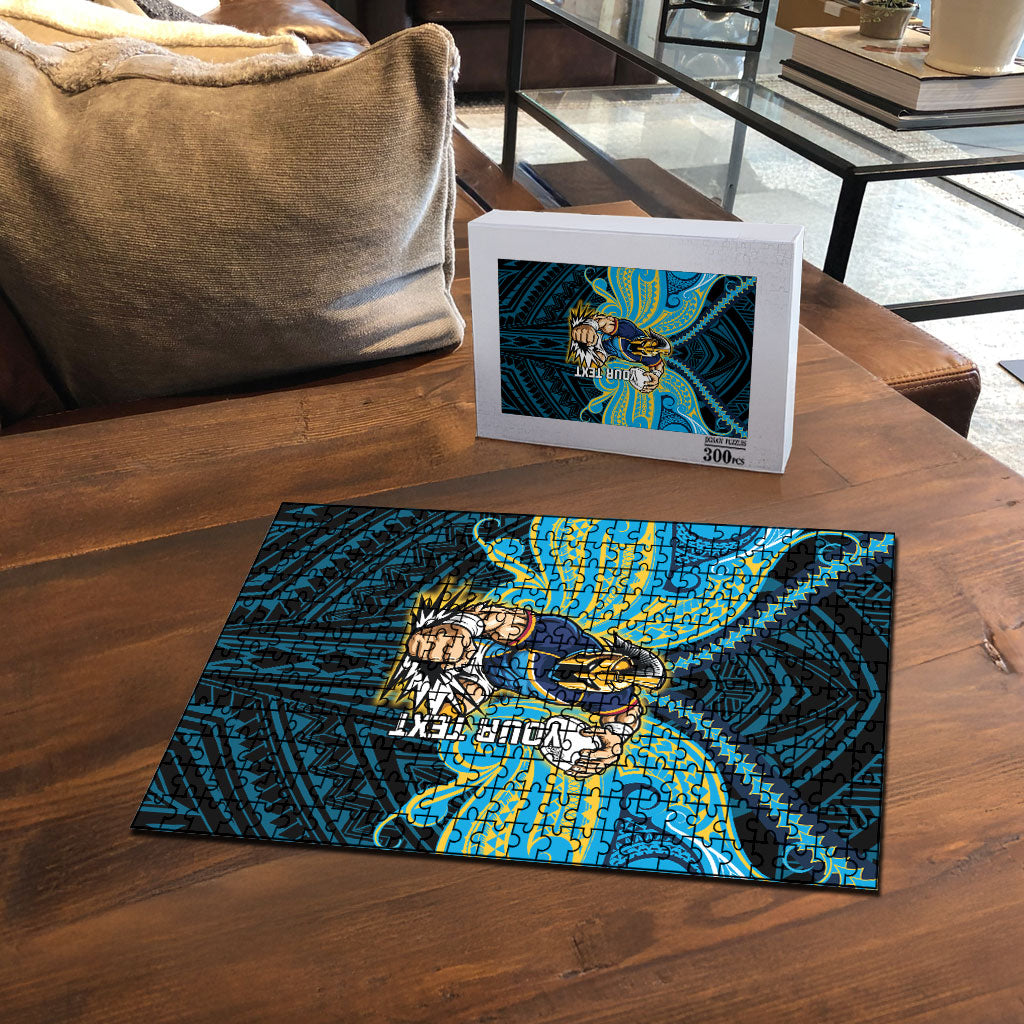 Custom Gold Coast Titans Puzzle Titan Warrior Polynesia Islander Rugby Mascot