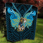 Custom Gold Coast Titans Quilt Titan Warrior Polynesia Islander Rugby Mascot