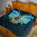 Custom Gold Coast Titans Quilt Titan Warrior Polynesia Islander Rugby Mascot