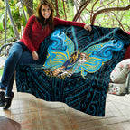 Custom Gold Coast Titans Quilt Titan Warrior Polynesia Islander Rugby Mascot