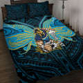 Custom Gold Coast Titans Quilt Bed Set Titan Warrior Polynesia Islander Rugby Mascot