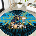 Custom Gold Coast Titans Round Carpet Titan Warrior Polynesia Islander Rugby Mascot