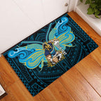 Custom Gold Coast Titans Rubber Doormat Titan Warrior Polynesia Islander Rugby Mascot