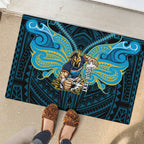 Custom Gold Coast Titans Rubber Doormat Titan Warrior Polynesia Islander Rugby Mascot