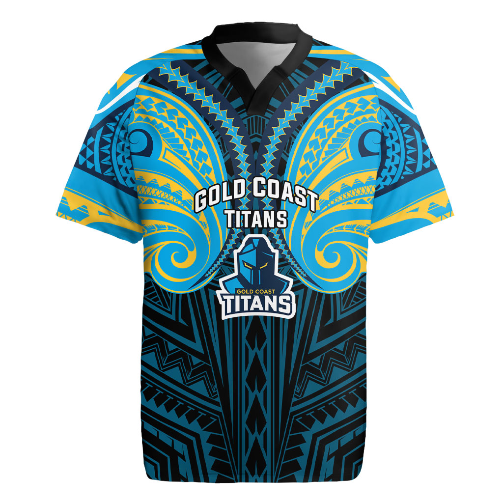 Custom Gold Coast Titans Rugby Jersey Titan Warrior Polynesia Islander Rugby Mascot