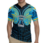 Custom Gold Coast Titans Rugby Jersey Titan Warrior Polynesia Islander Rugby Mascot