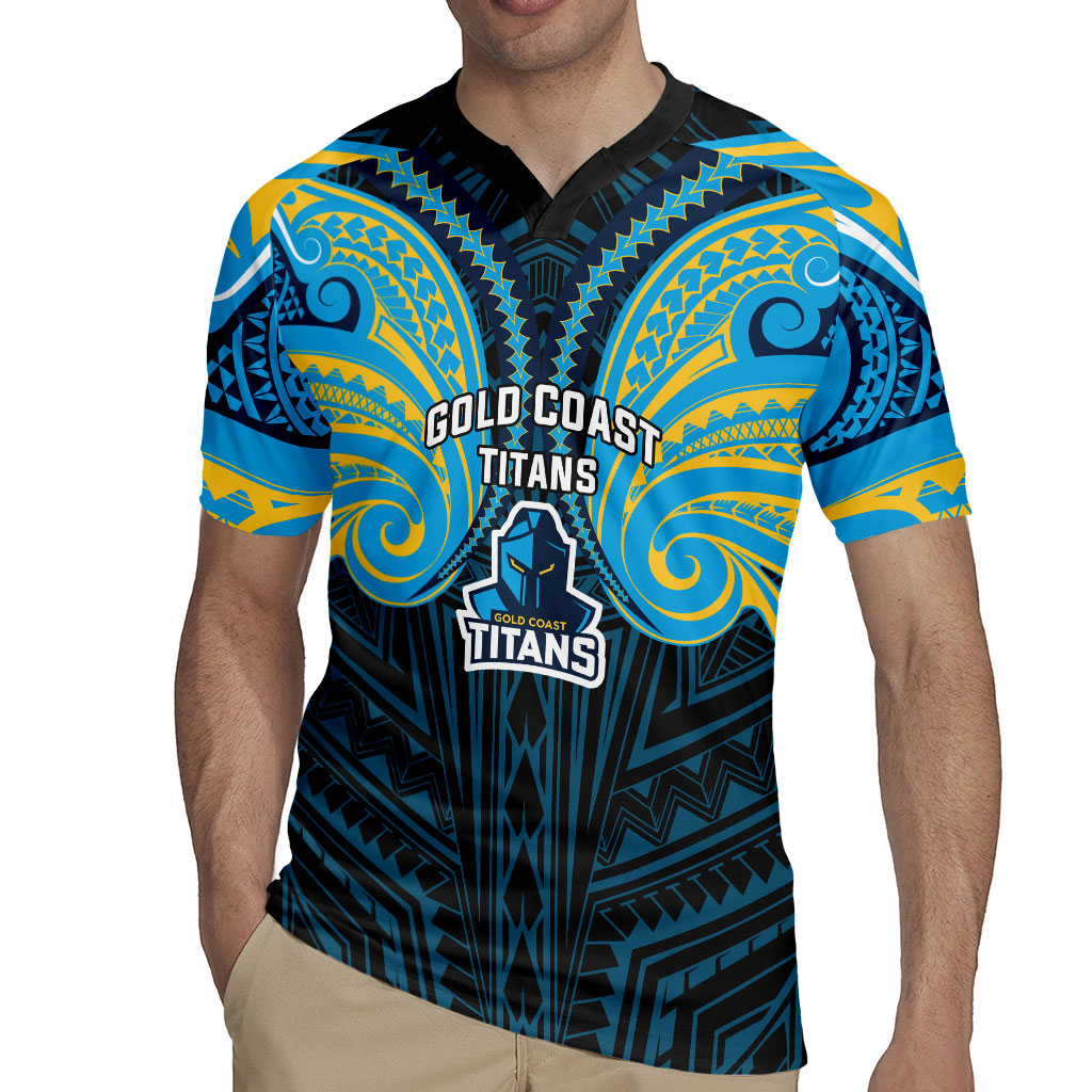 Custom Gold Coast Titans Rugby Jersey Titan Warrior Polynesia Islander Rugby Mascot