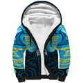 Custom Gold Coast Titans Sherpa Hoodie Titan Warrior Polynesia Islander Rugby Mascot