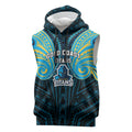 Custom Gold Coast Titans Sleeveless Hoodie Titan Warrior Polynesia Islander Rugby Mascot