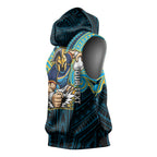 Custom Gold Coast Titans Sleeveless Hoodie Titan Warrior Polynesia Islander Rugby Mascot