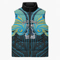 Custom Gold Coast Titans Sleeveless Puffer Jacket Titan Warrior Polynesia Islander Rugby Mascot