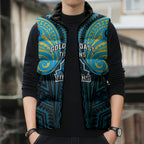 Custom Gold Coast Titans Sleeveless Puffer Jacket Titan Warrior Polynesia Islander Rugby Mascot