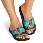 Custom Gold Coast Titans Slide Sandals Titan Warrior Polynesia Islander Rugby Mascot