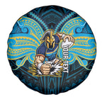 Custom Gold Coast Titans Spare Tire Cover Titan Warrior Polynesia Islander Rugby Mascot