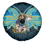 Custom Gold Coast Titans Spare Tire Cover Titan Warrior Polynesia Islander Rugby Mascot
